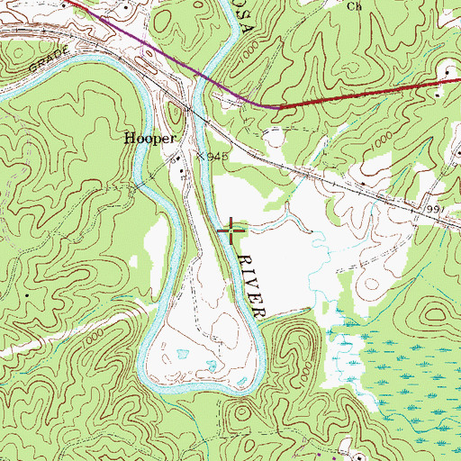 Topographic Map of Walker Creek, GA