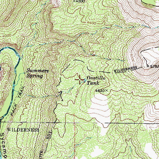 Topographic Map of Ocotillo Tank, AZ