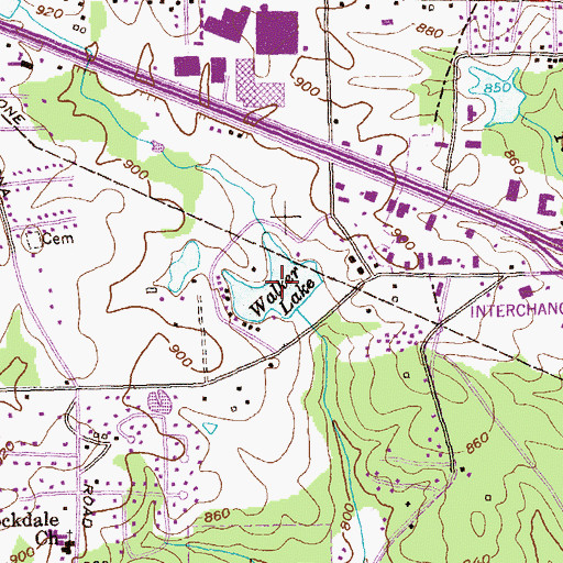 Topographic Map of Walker Lake, GA