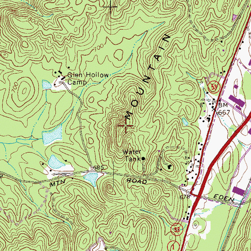 Topographic Map of Walker Mountain, GA