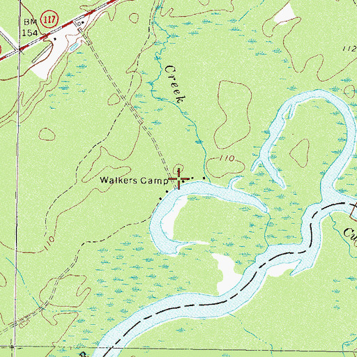 Topographic Map of Walkers Camp, GA