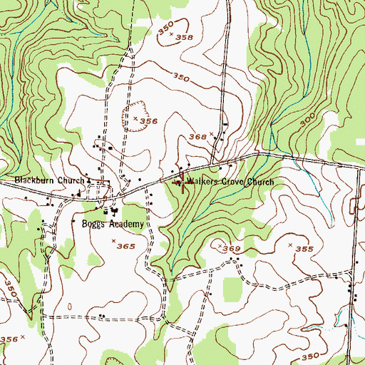 Topographic Map of Walkers Grove Church, GA