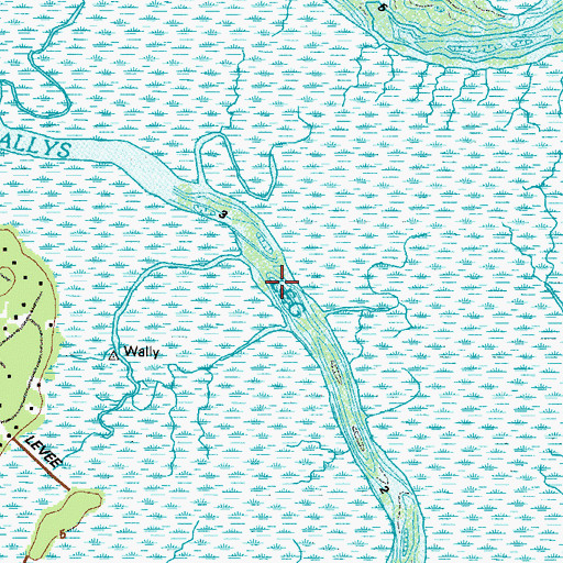 Topographic Map of Wallys Leg, GA