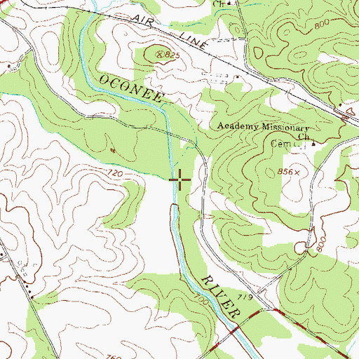 Topographic Map of Walnut Creek, GA