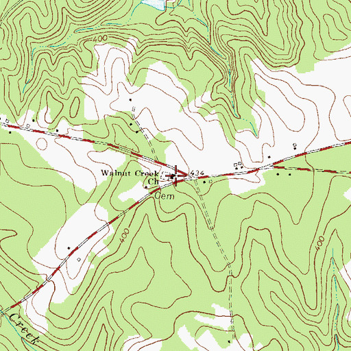 Topographic Map of Walnut Creek Church, GA