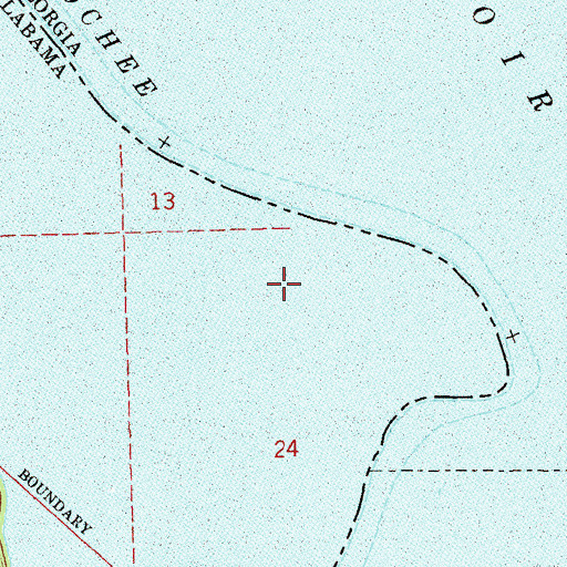 Topographic Map of Walter F George Reservoir, AL