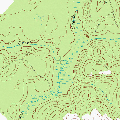 Topographic Map of Walton Creek, GA