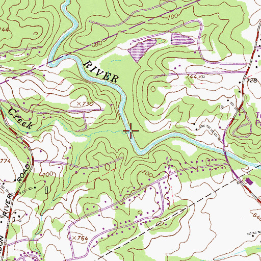 Topographic Map of Walton Creek, GA