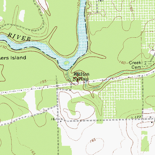 Topographic Map of Walton Spring, GA