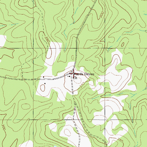 Topographic Map of Wards Grove Church, GA