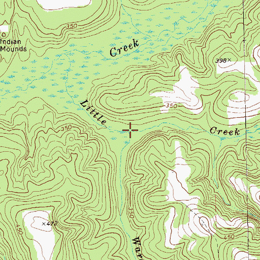 Topographic Map of Wards Mill Branch, GA