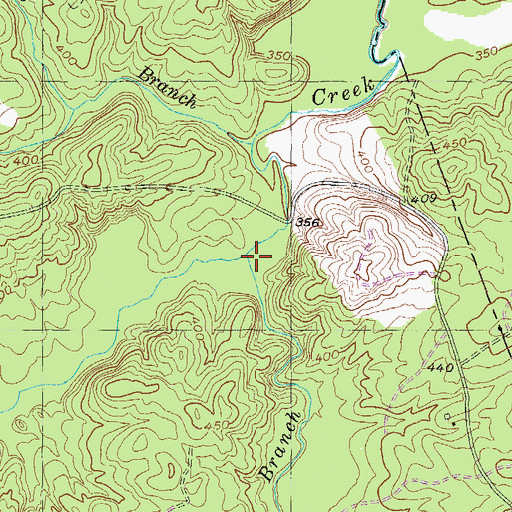 Topographic Map of Ware Branch, GA