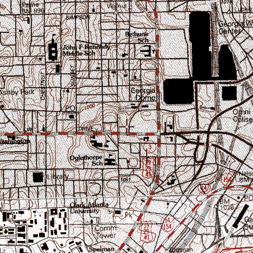Topographic Map of Ware School, GA