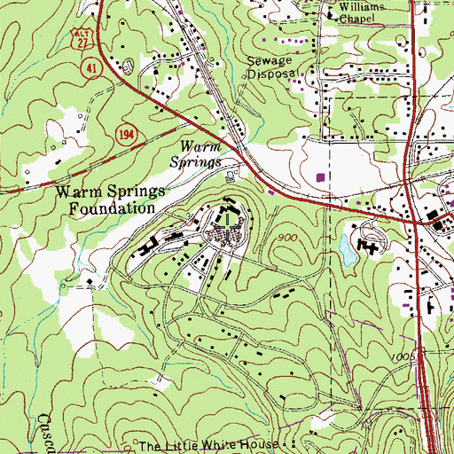 Topographic Map of Warm Springs Foundation, GA