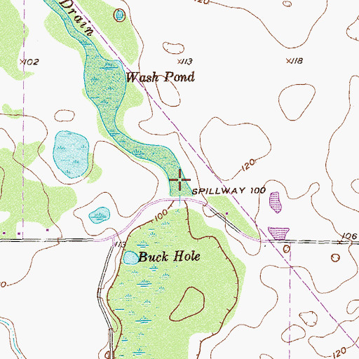 Topographic Map of Wash Pond, GA