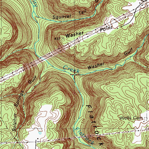 Topographic Map of Washer Gulf, GA