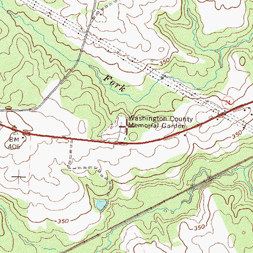 Topographic Map of Washington County Memorial Garden, GA