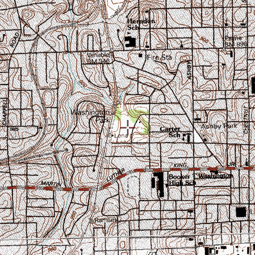 Topographic Map of Washington Park, GA