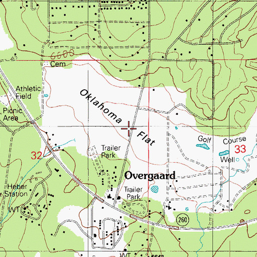 Topographic Map of Oklahoma Flat, AZ