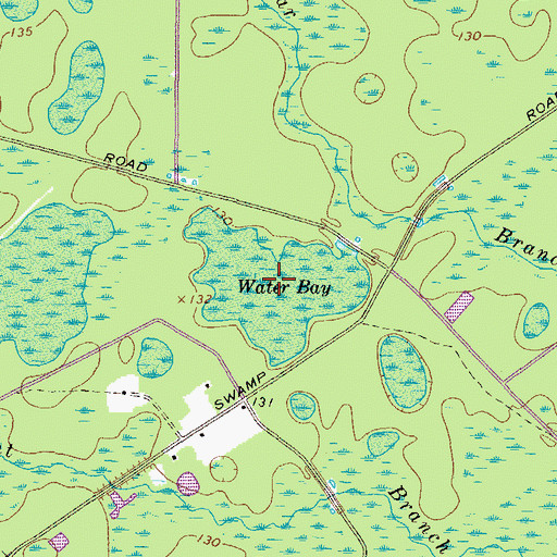 Topographic Map of Water Bay, GA