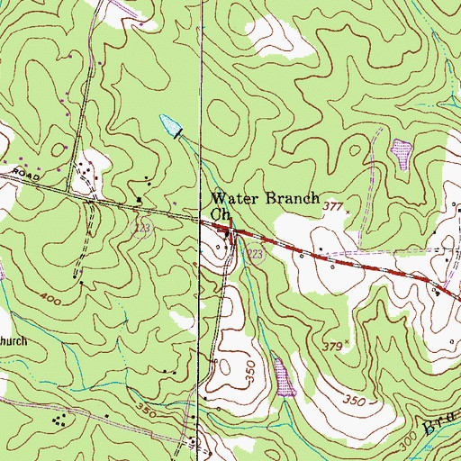 Topographic Map of Water Branch Church, GA