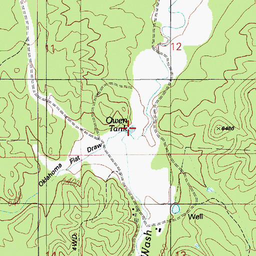 Topographic Map of Oklahoma Flat Draw, AZ