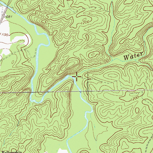 Topographic Map of Water Mill Creek, GA