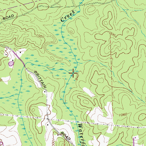 Topographic Map of Waterfall Branch, GA