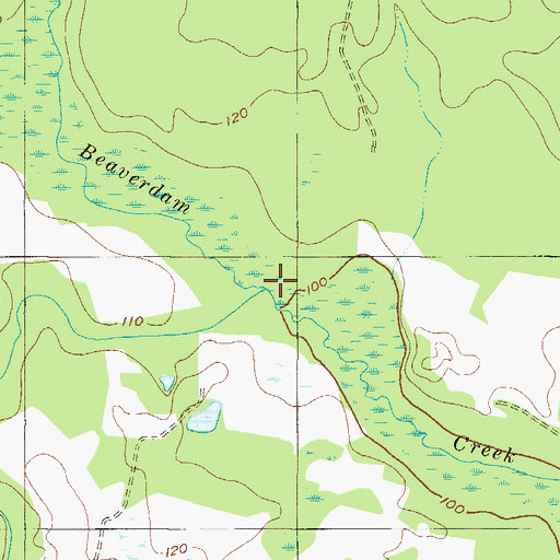 Topographic Map of Waterhole Branch, GA