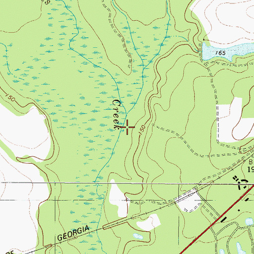 Topographic Map of Watering Hole Branch, GA