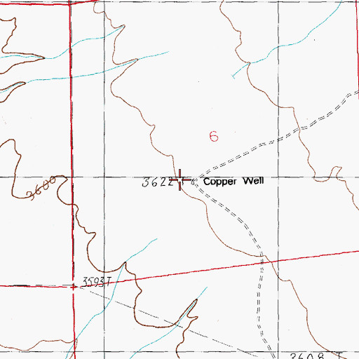 Topographic Map of Copper Well, AZ