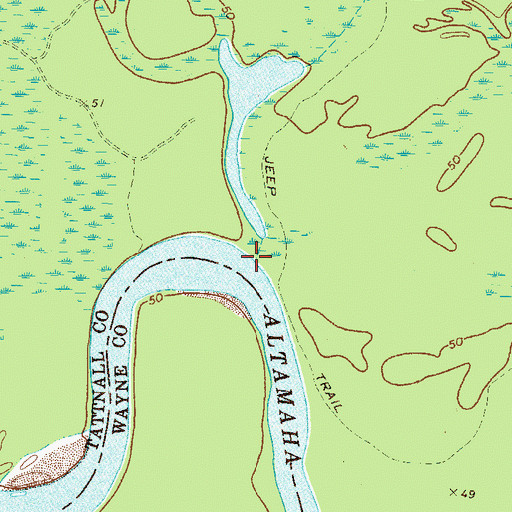 Topographic Map of Watermelon Creek, GA