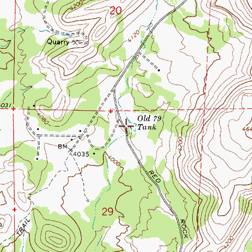 Topographic Map of Old Seventynine Tank, AZ