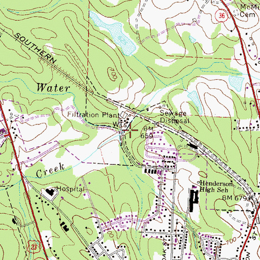 Topographic Map of Watson Creek, GA