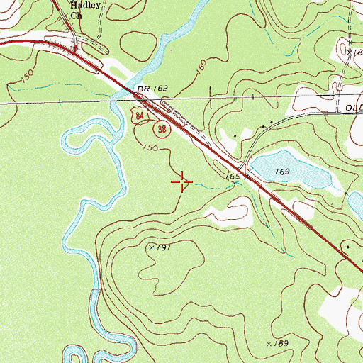 Topographic Map of Watts Branch, GA