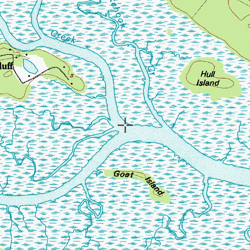Topographic Map of Waverly Creek, GA
