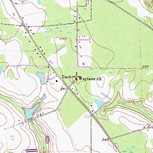 Topographic Map of Wayfarer Church, GA