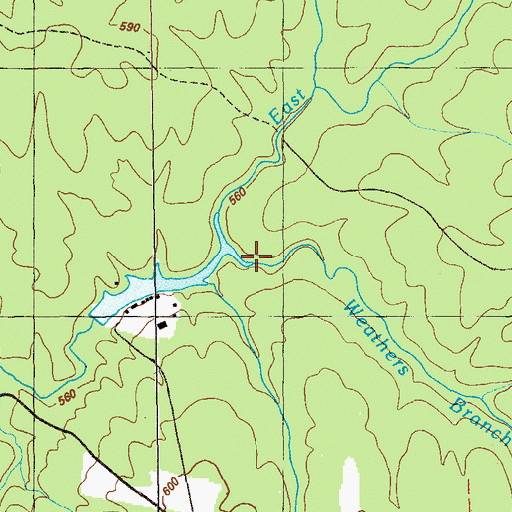 Topographic Map of Weathers Branch, GA