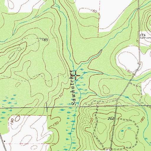 Topographic Map of Weaver Creek, GA
