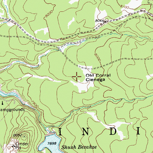 Topographic Map of Old Corral Cienega, AZ