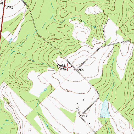 Topographic Map of Webb Cemetery, GA