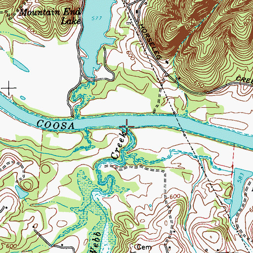 Topographic Map of Webb Creek, GA