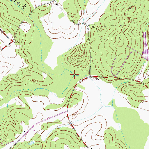 Topographic Map of Webb Creek, GA