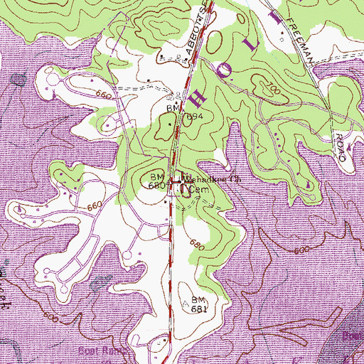 Topographic Map of Wehadkee Church, GA