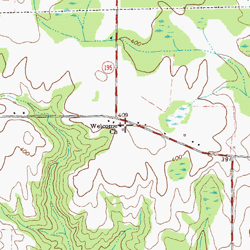 Topographic Map of Welcome Church, GA