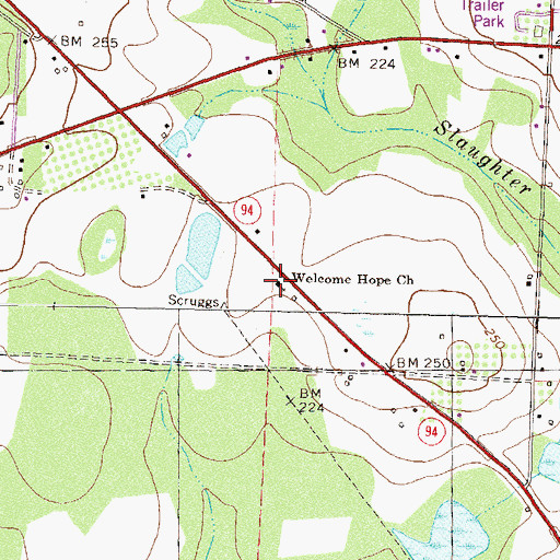 Topographic Map of Welcome Hope Church, GA