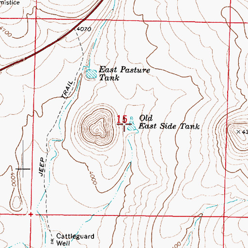 Topographic Map of Old East Side Tank, AZ