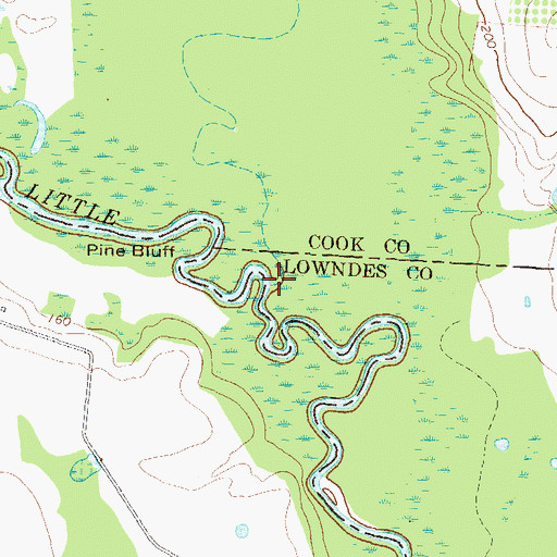Topographic Map of Wells Mill Creek, GA
