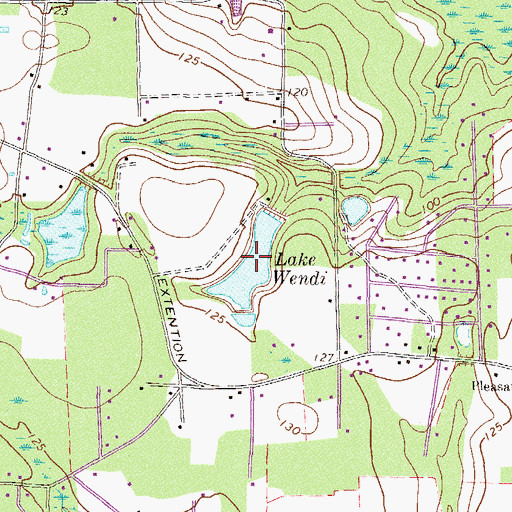 Topographic Map of Lake Wendi, GA