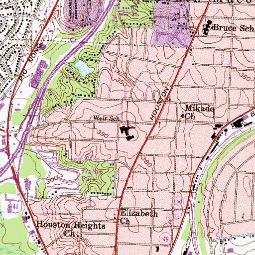 Topographic Map of Werr School, GA